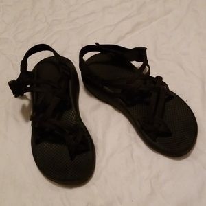 Black Chacos with toe strap